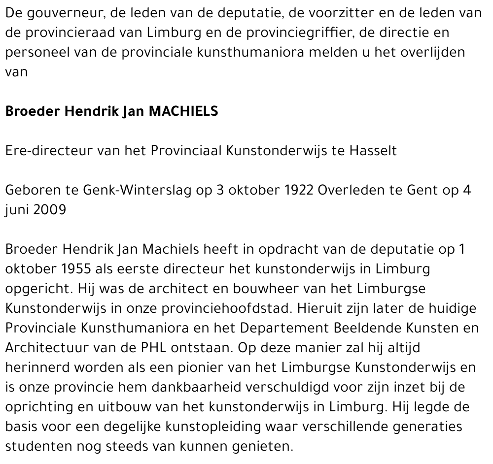 Broeder Hendrik Jan Machiels