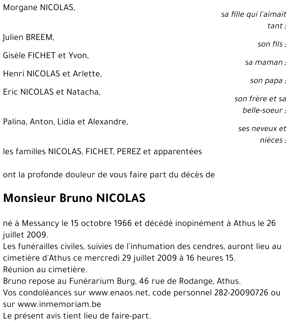 Bruno NICOLAS