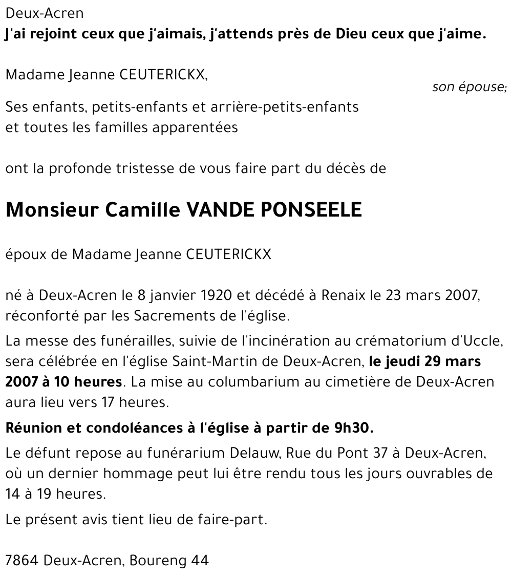 Camille VANDE PONSEELE