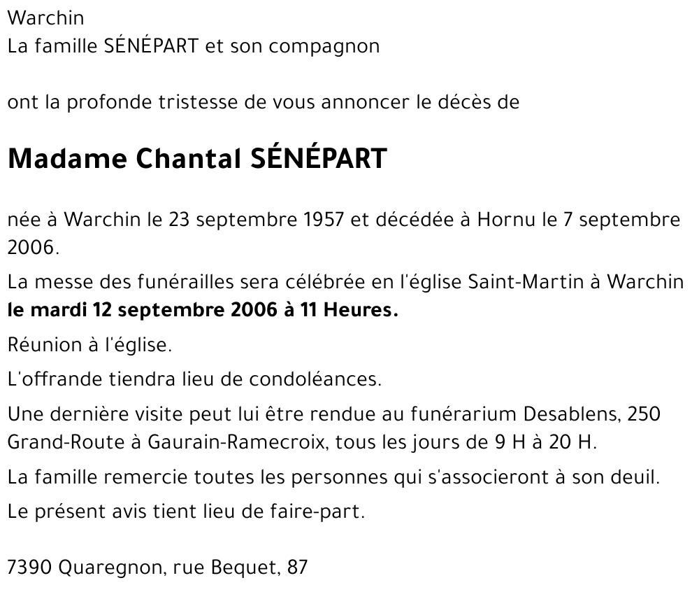 Chantal SÉNÉPART