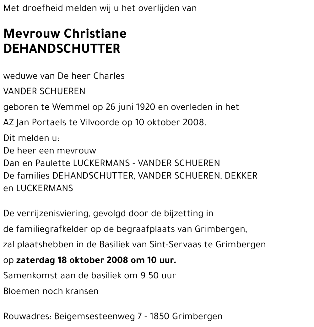 Christiane Dehandschutter