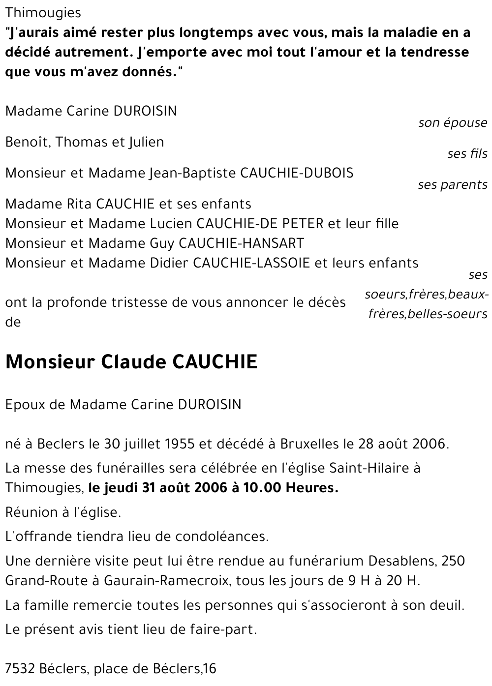 Claude CAUCHIE