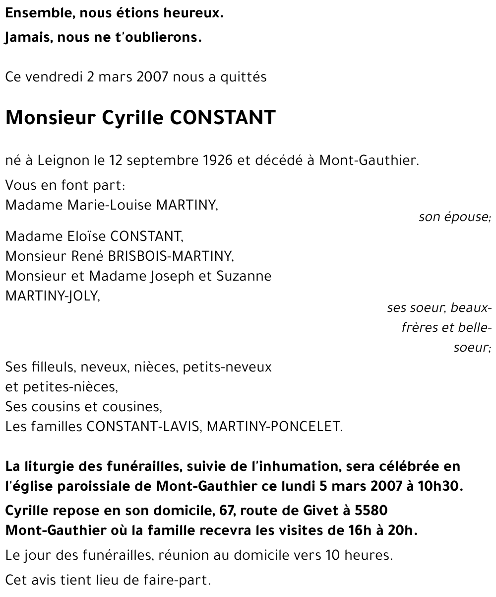 Cyrille CONSTANT