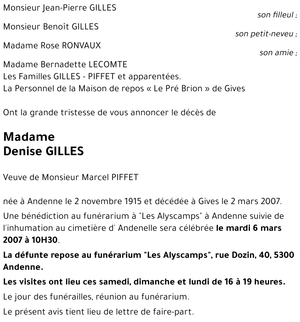 Denise GILLES