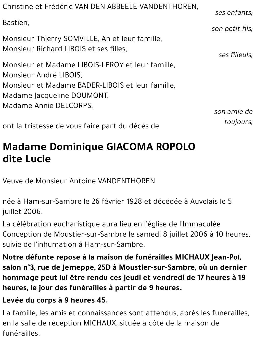 Dominique GIACOMA ROPOLO