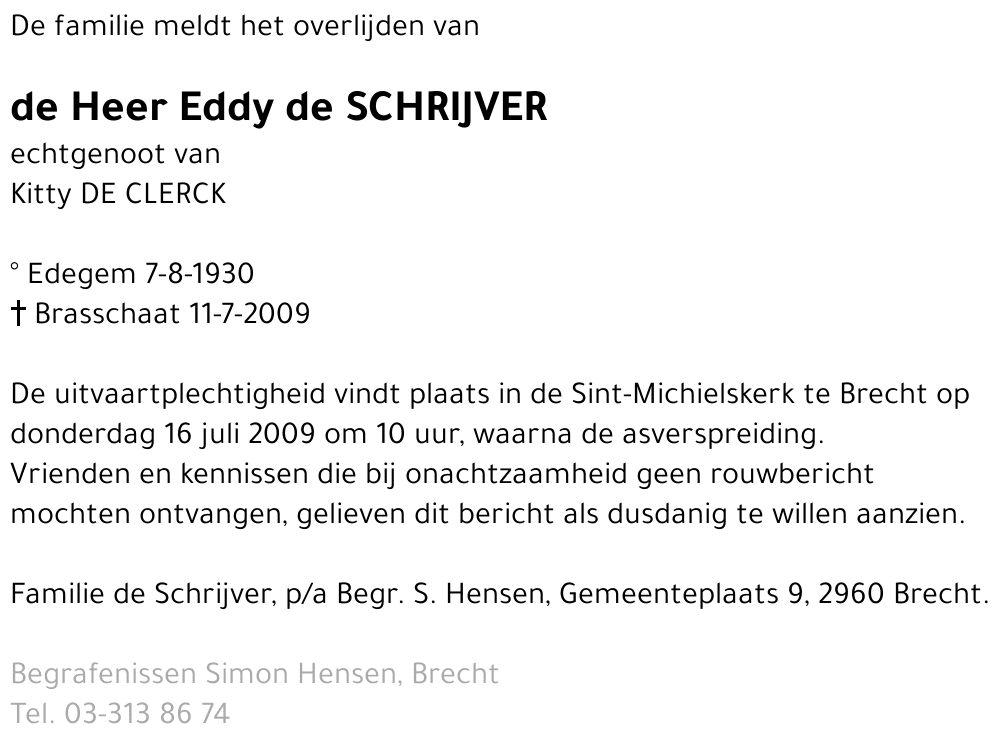 Eddy de Schrijver