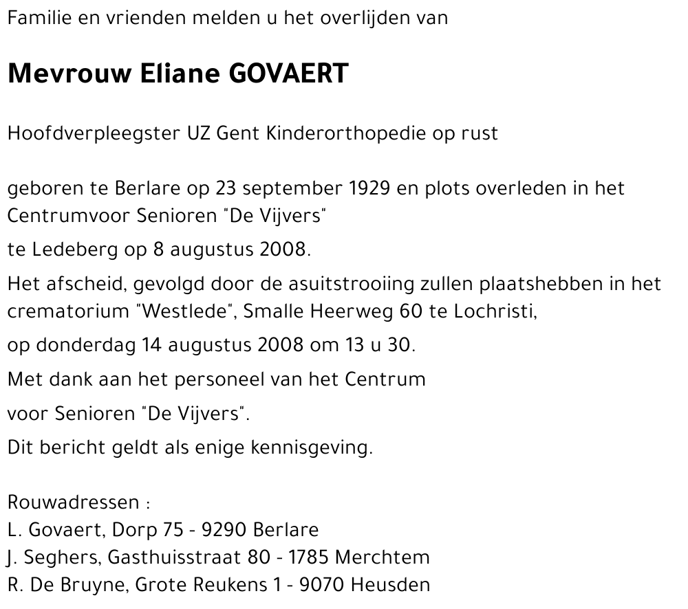 Eliane GOVAERT