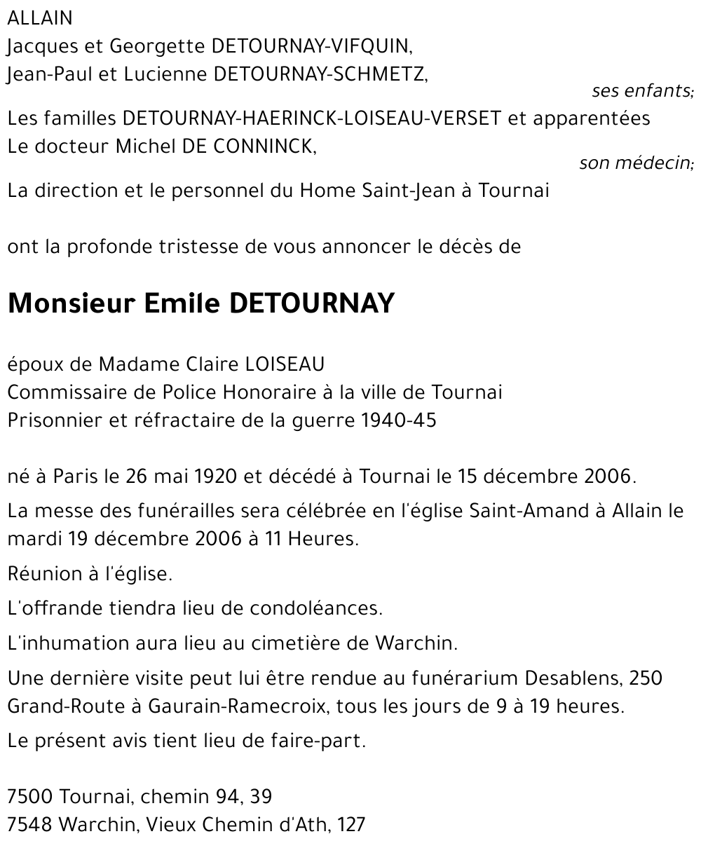 Emile DETOURNAY