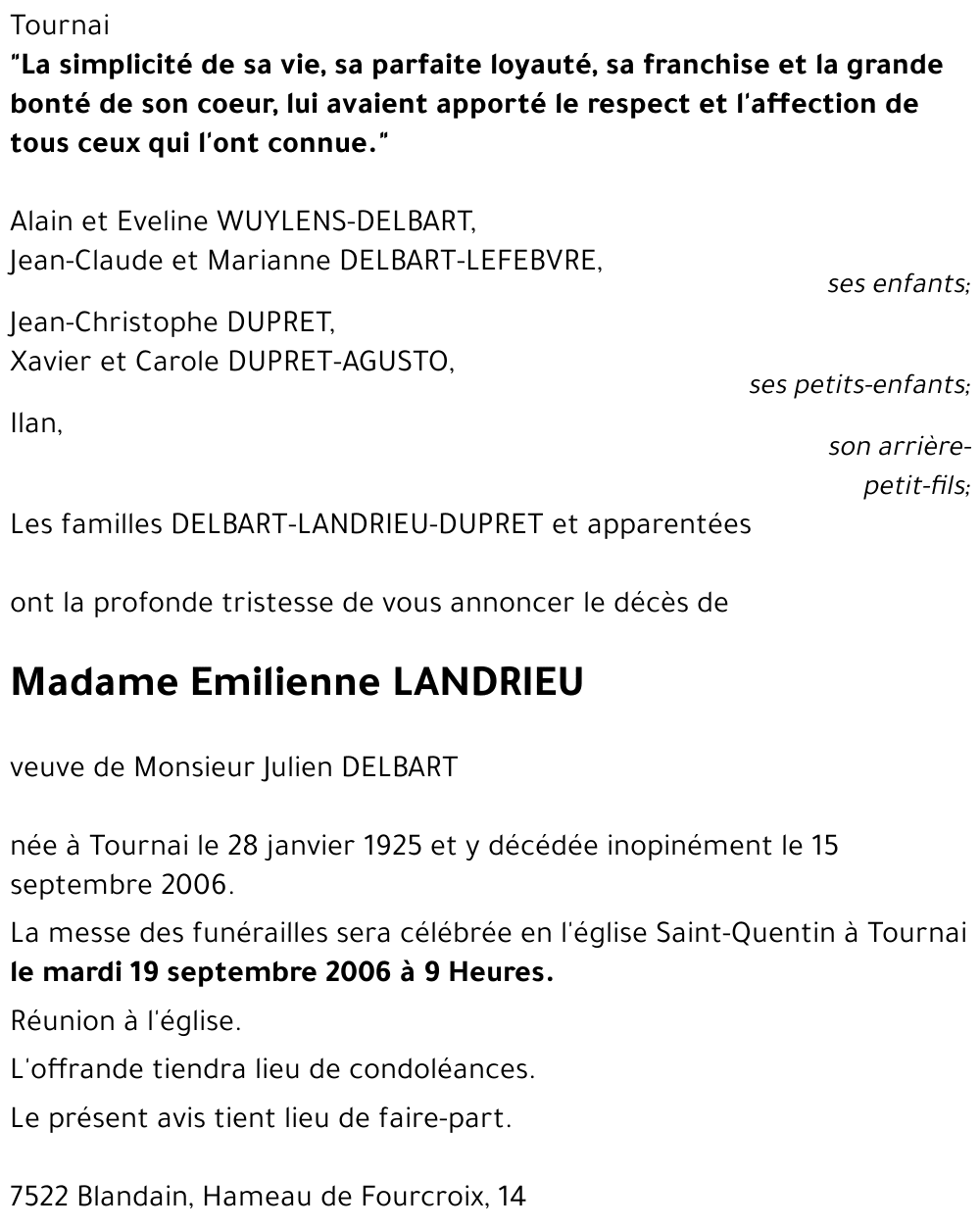 Emilienne LANDRIEU