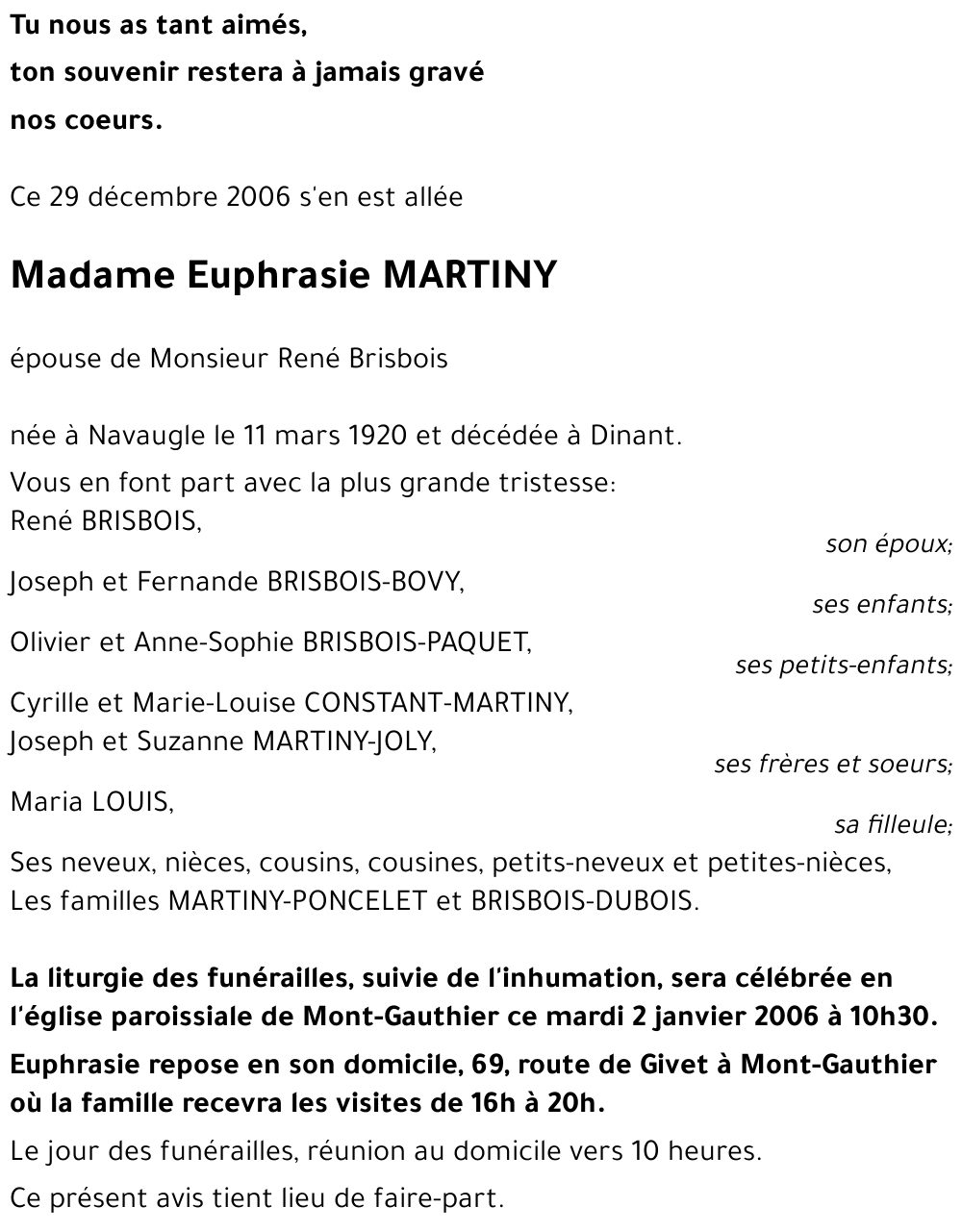 Euphrasie MARTINY