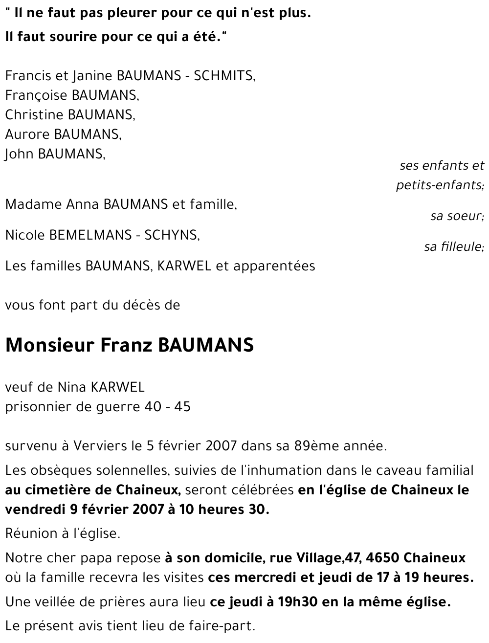 Farnz BAUMANS