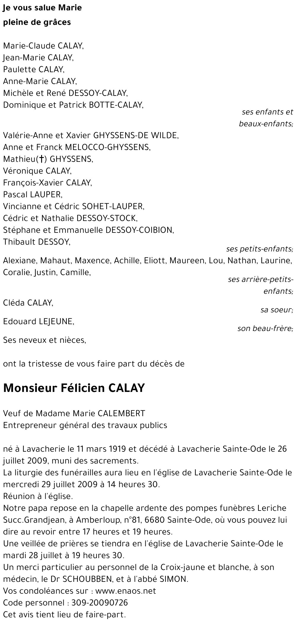 Félicien CALAY