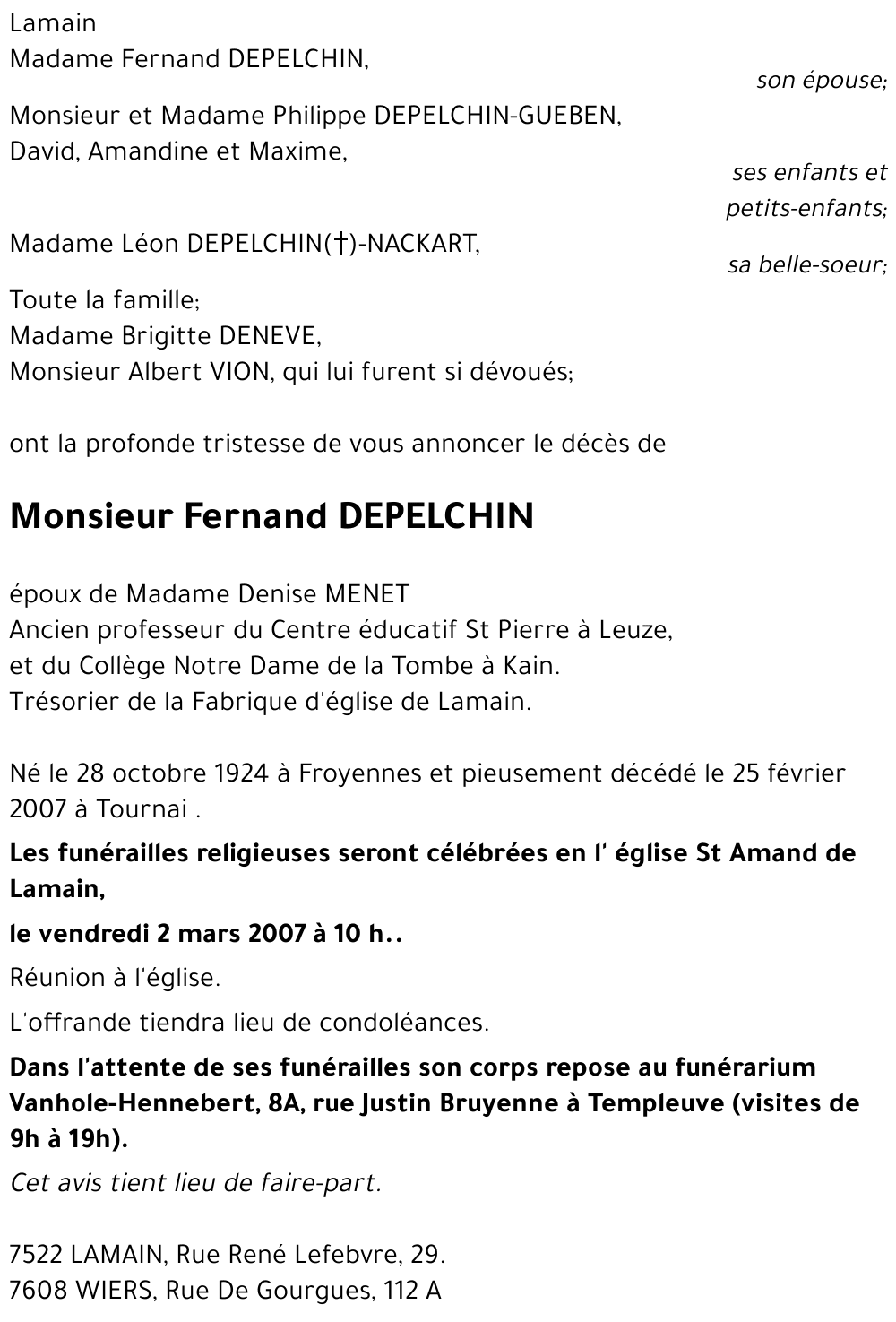 Fernand DEPELCHIN