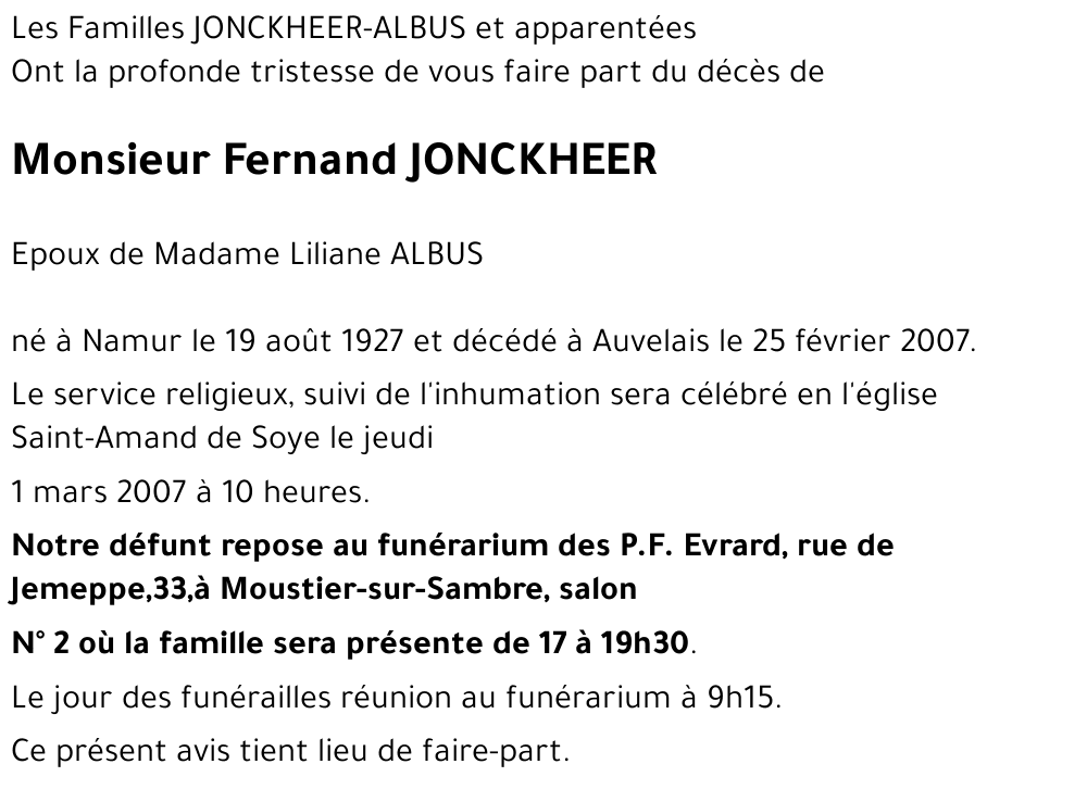 Fernand JONCKHEER