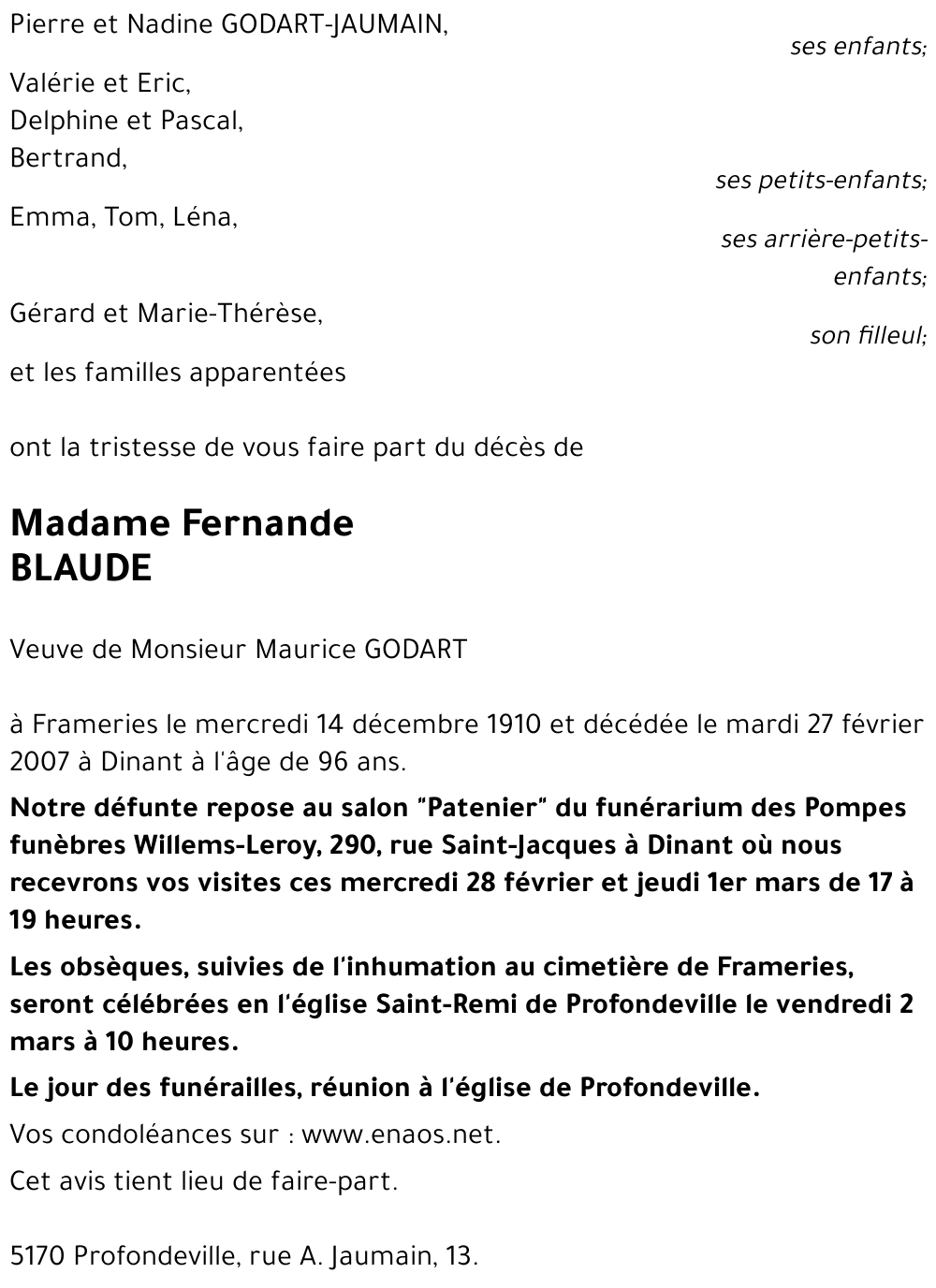 Fernande BLAUDE