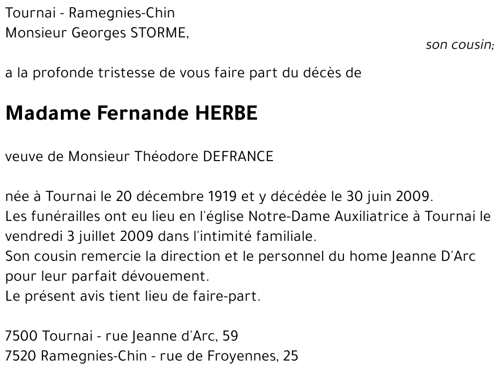 Fernande HERBE
