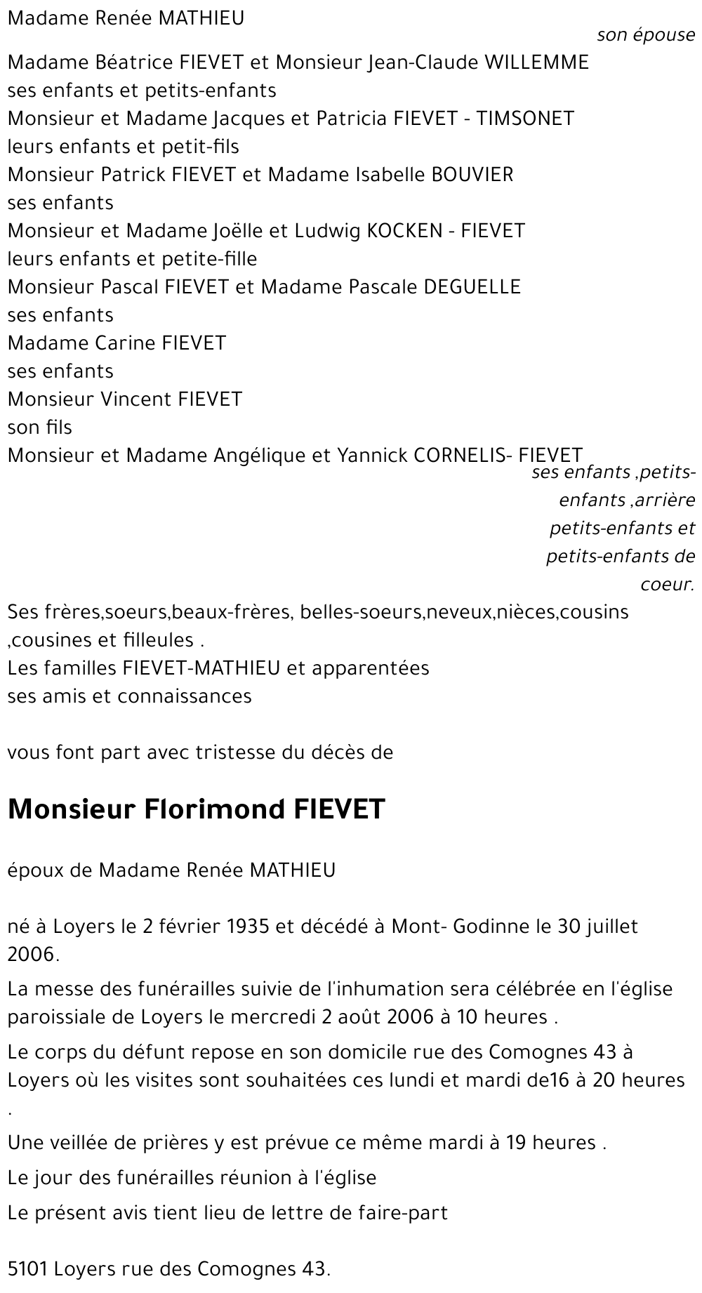 Florimond FIEVET