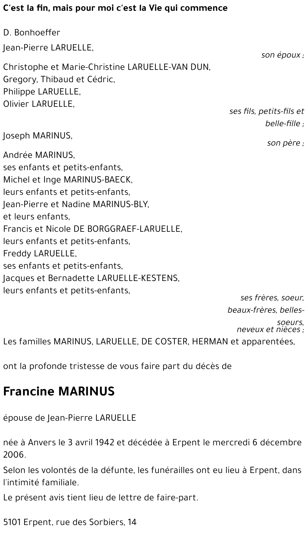 Francine MARINUS