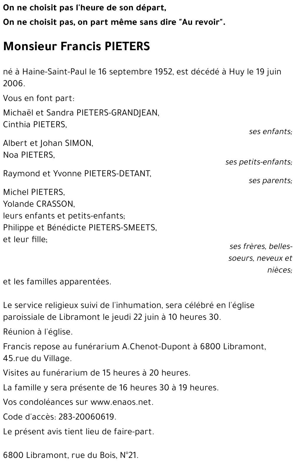 Francis PIETERS