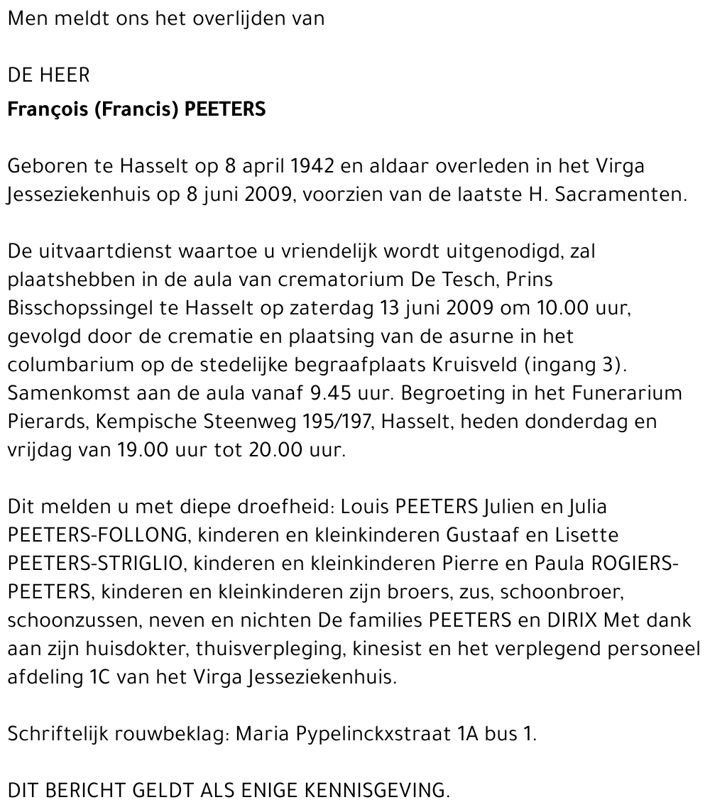 François (Francis) Peeters