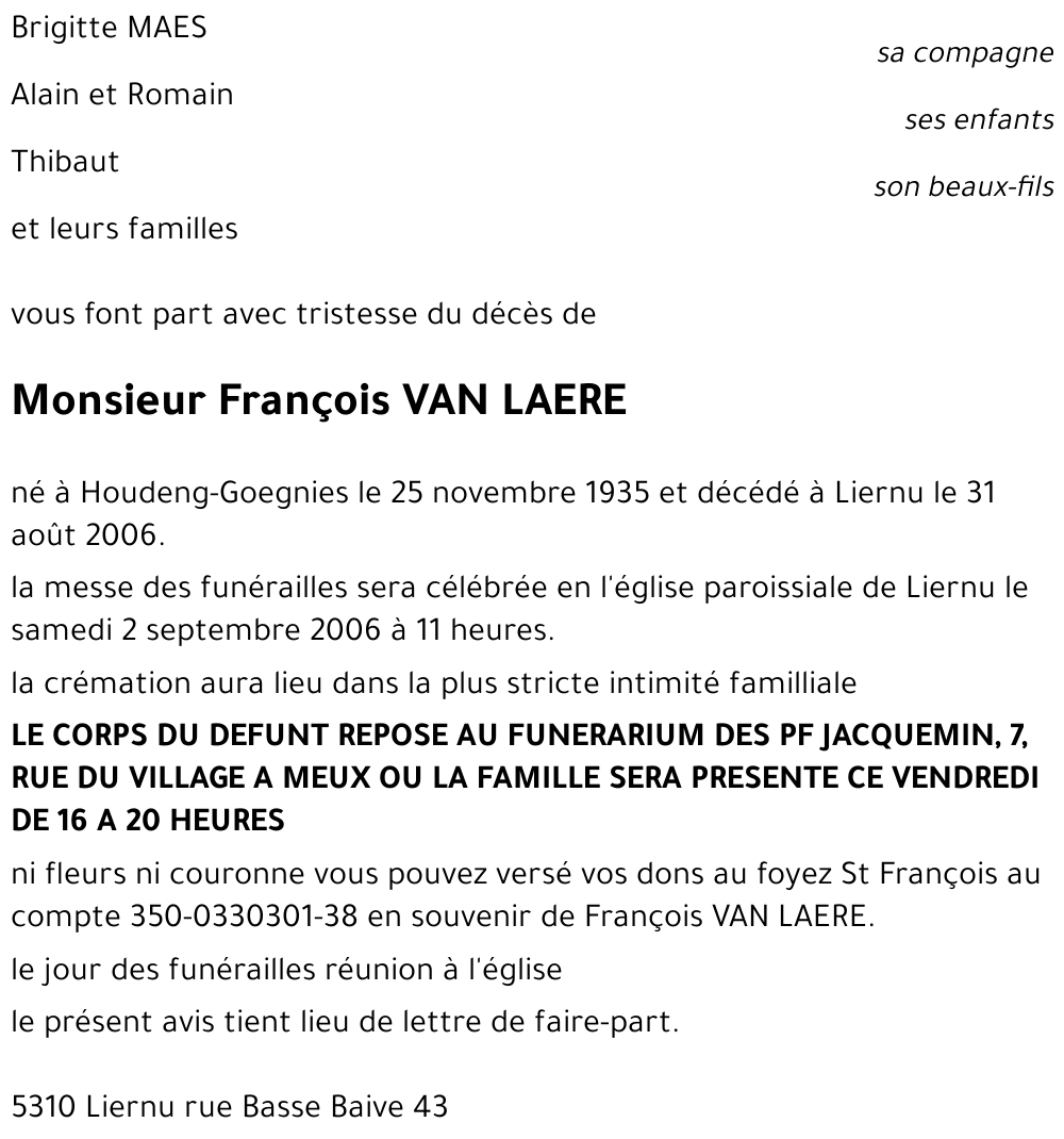 François VAN LAERE