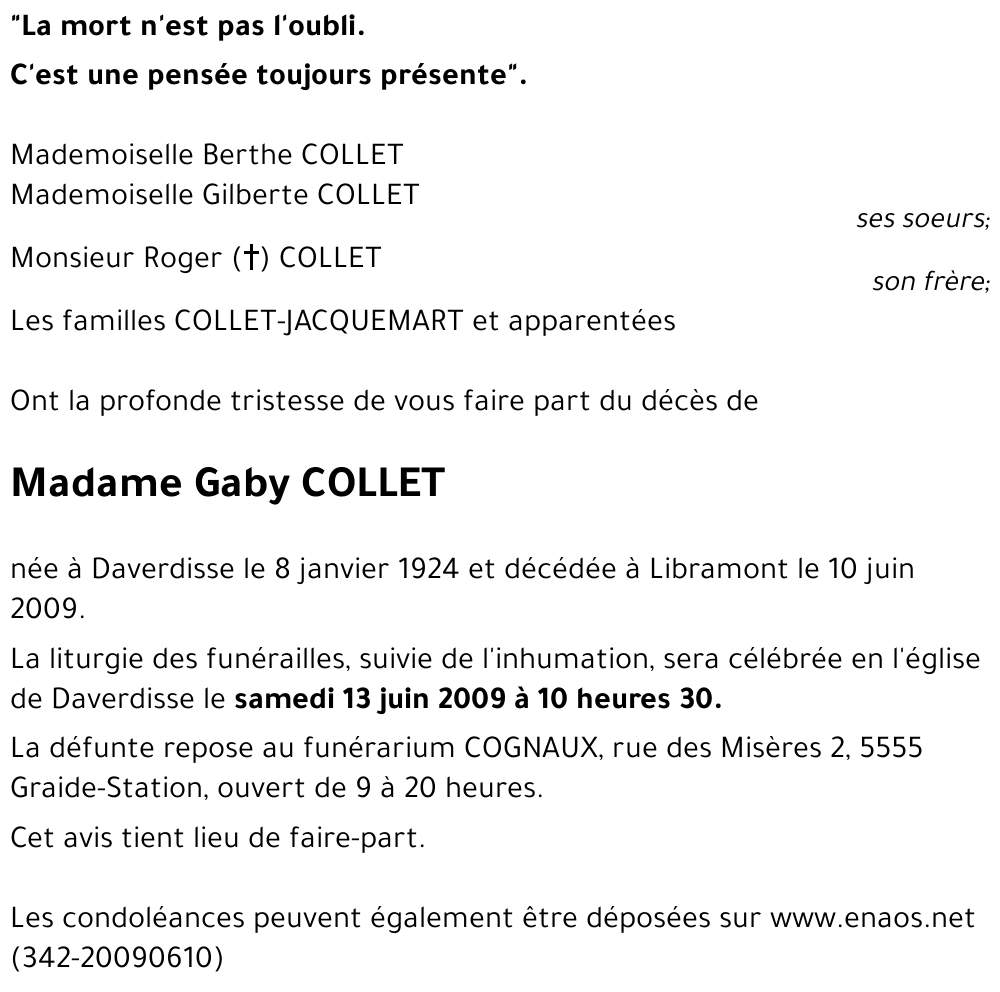 Gaby COLLET