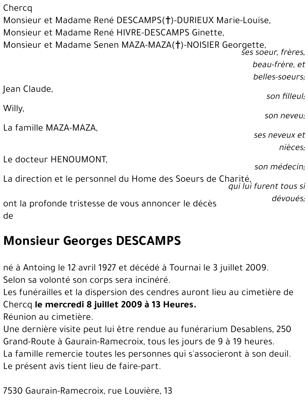 Georges DESCAMPS