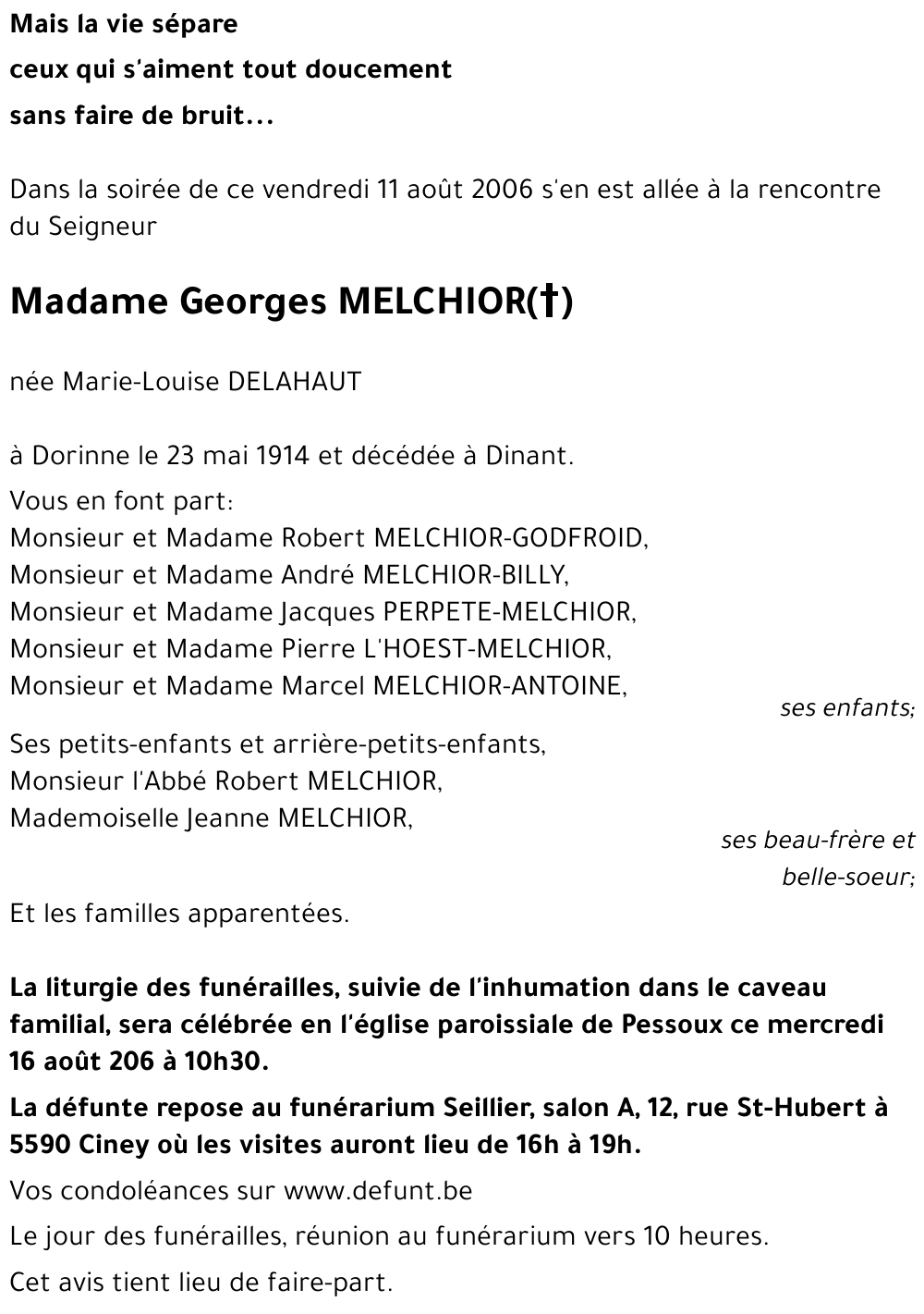 Georges MELCHIOR((+))