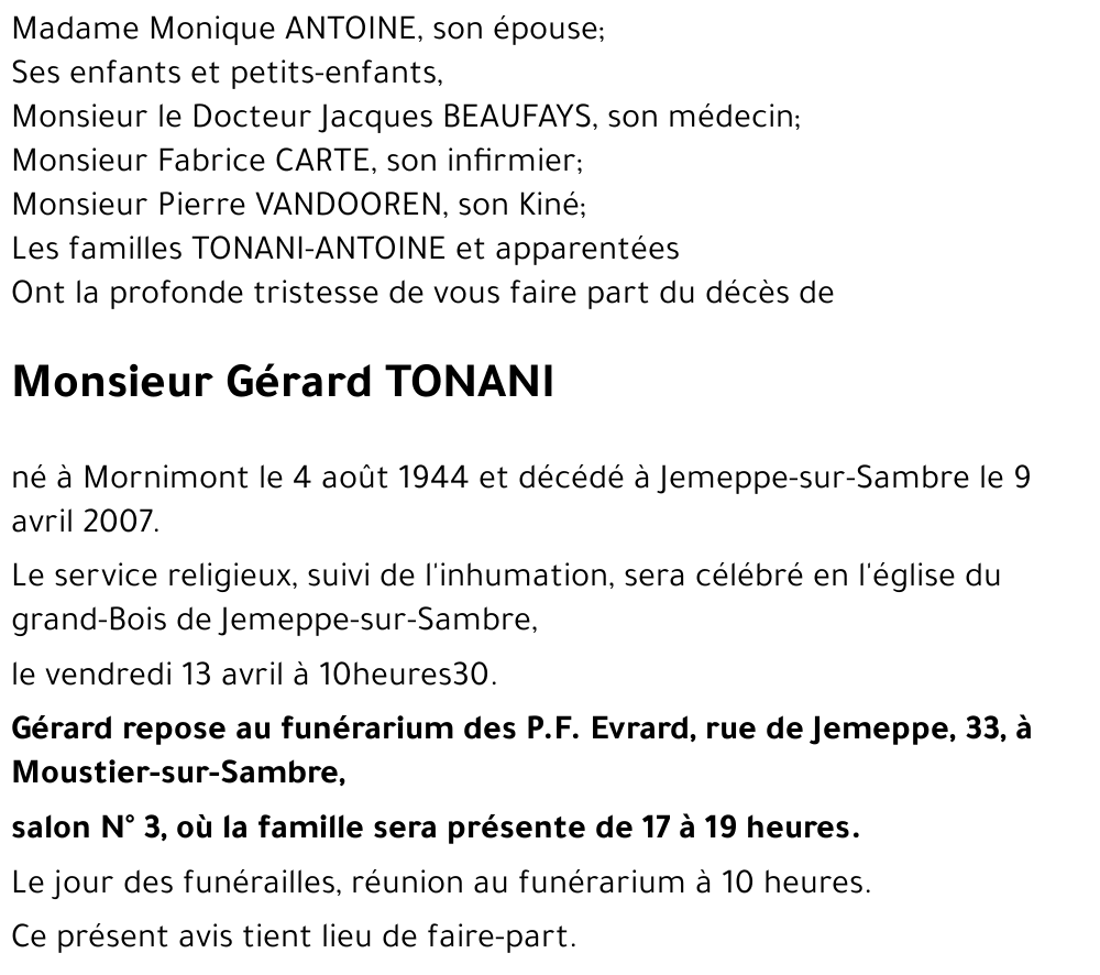 Gérard TONANI