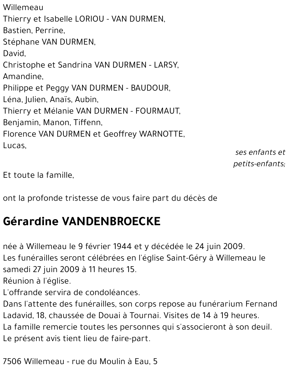 Gérardine VANDENBROECKE