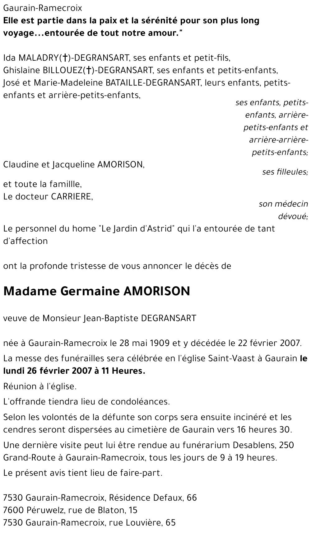 Germaine AMORISON