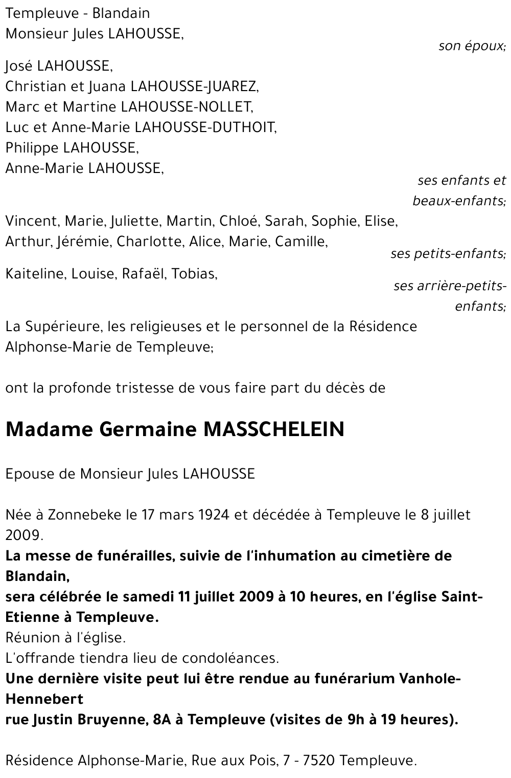 Germaine MASSCHELEIN