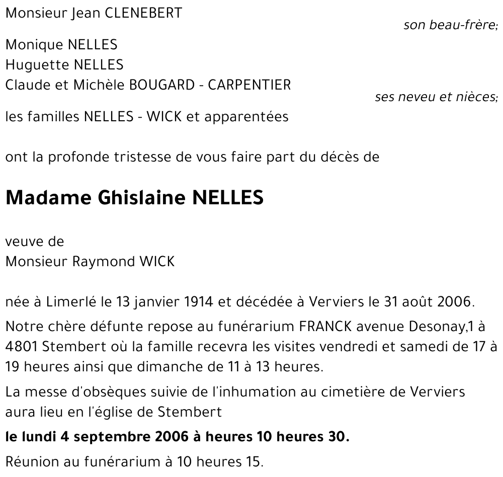 Ghislaine NELLES
