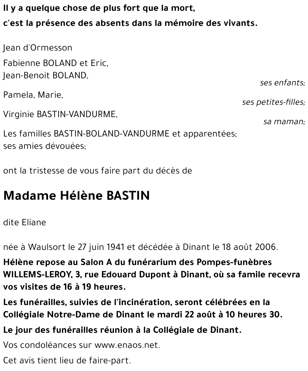 Hélène BASTIN