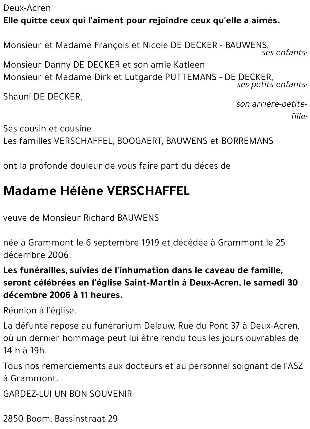 Hélène VERSCHAFFEL