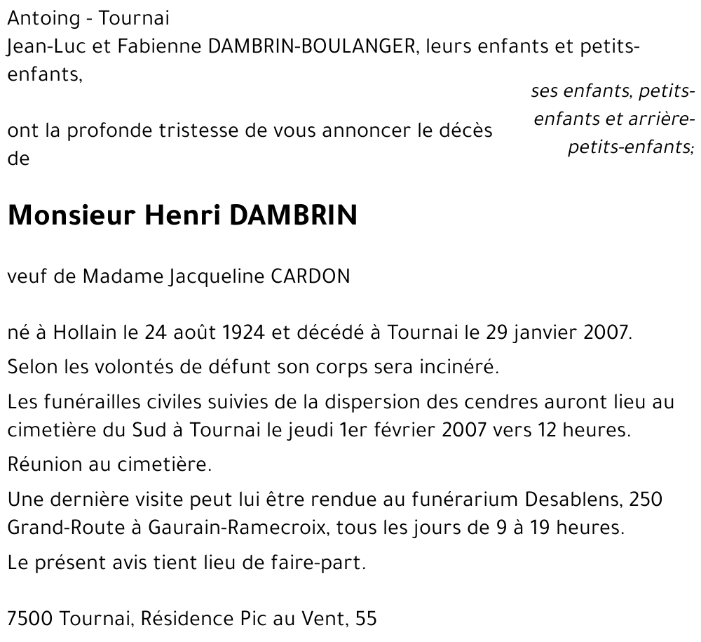 Henri DAMBRIN