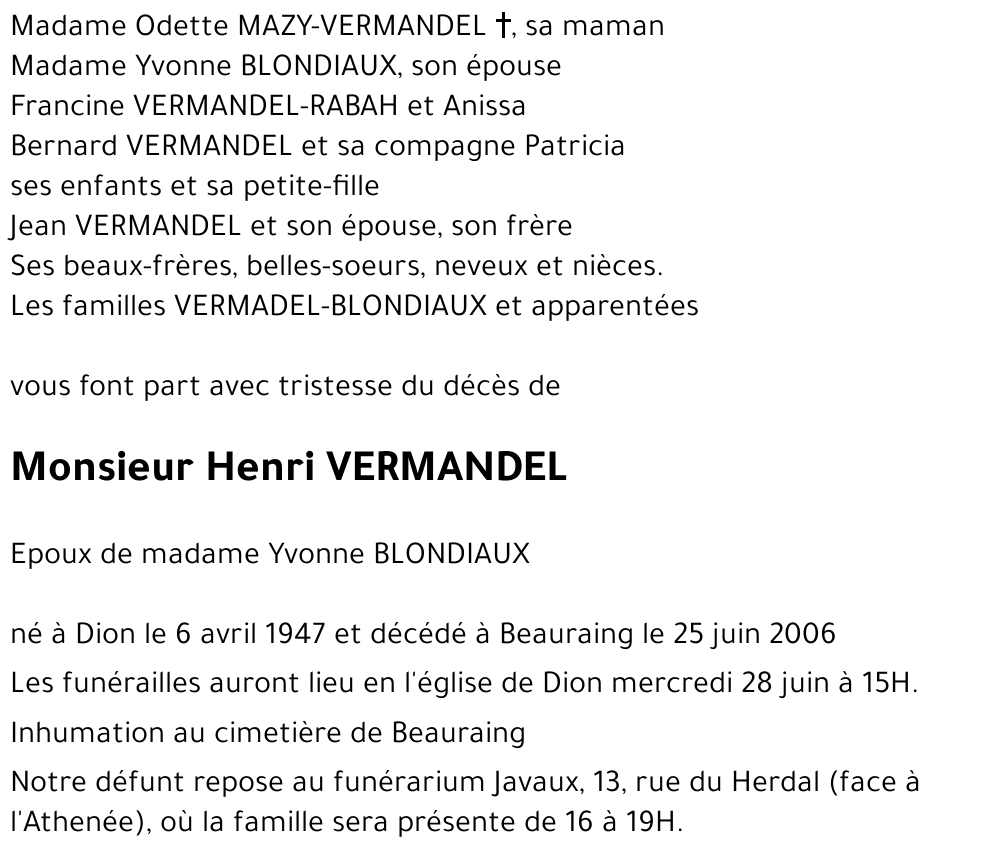 Henri VERMANDEL