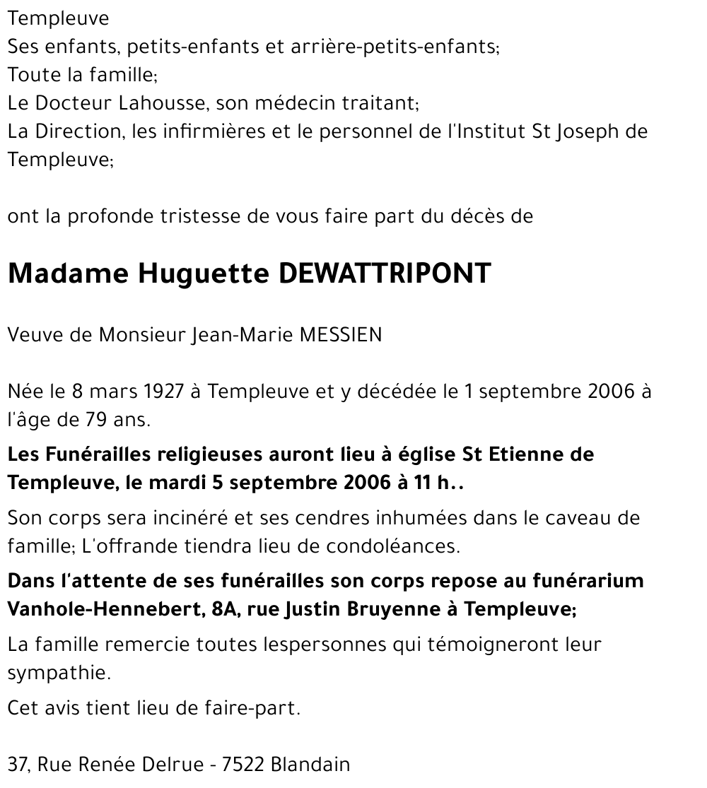 Huguette DEWATTRIPONT