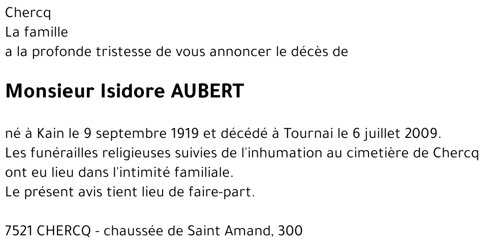 Isidore AUBERT