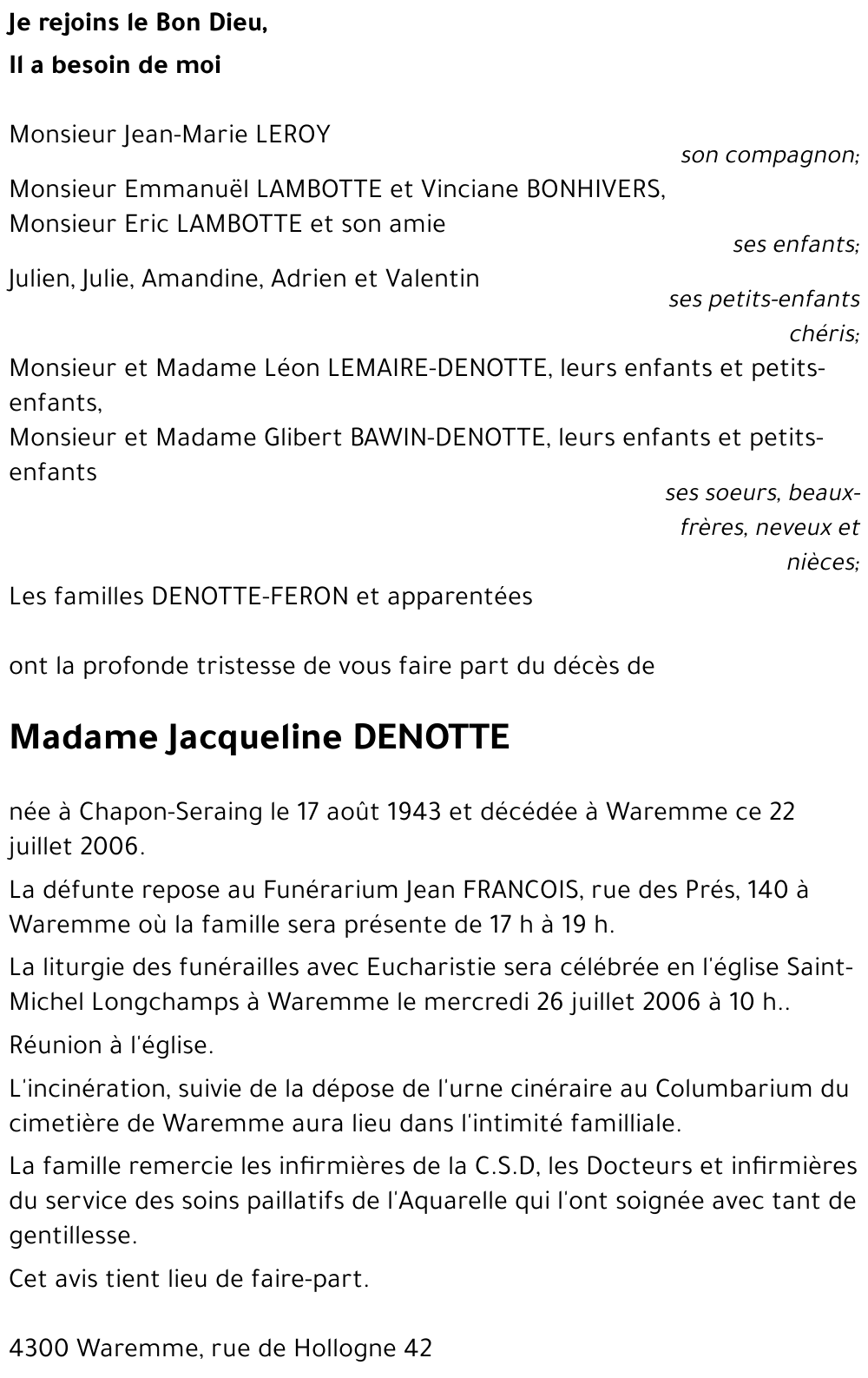 Jacqueline DENOTTE