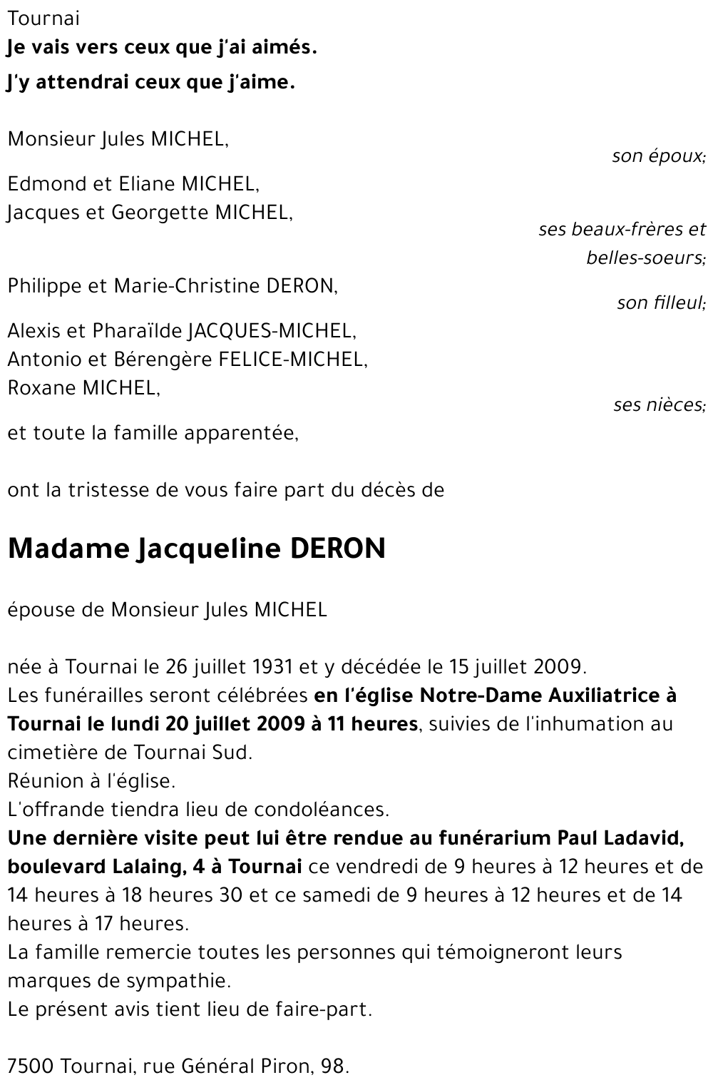 Jacqueline DERON