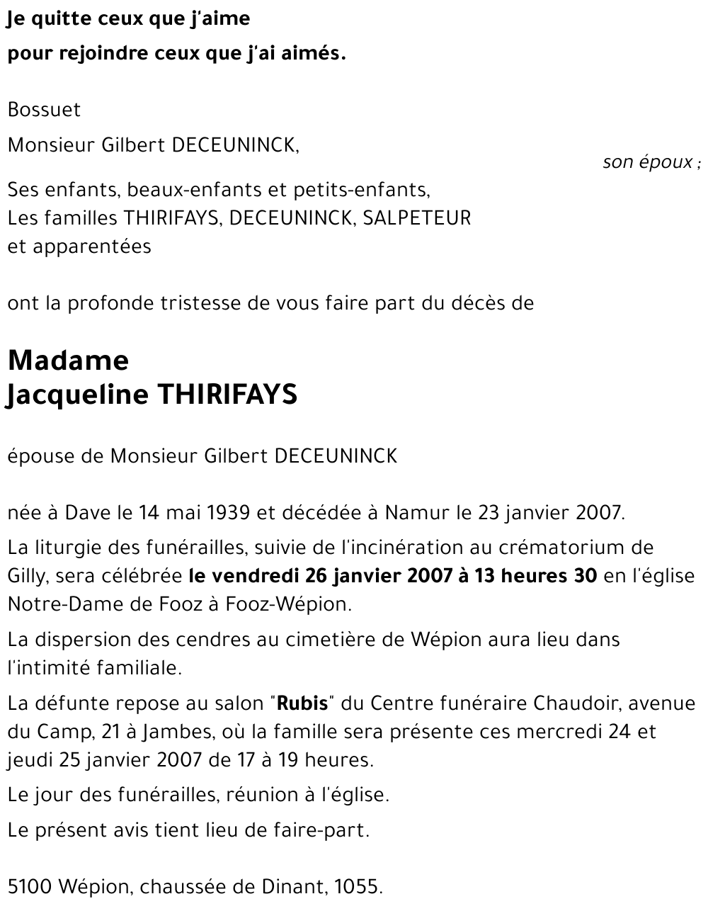 Jacqueline THIRIFAYS