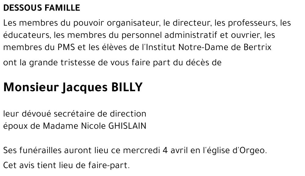 Jacques BILLY