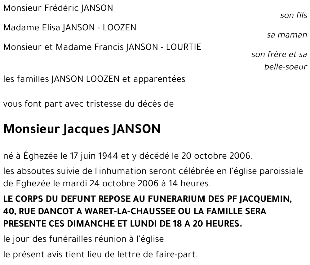 Jacques JANSON