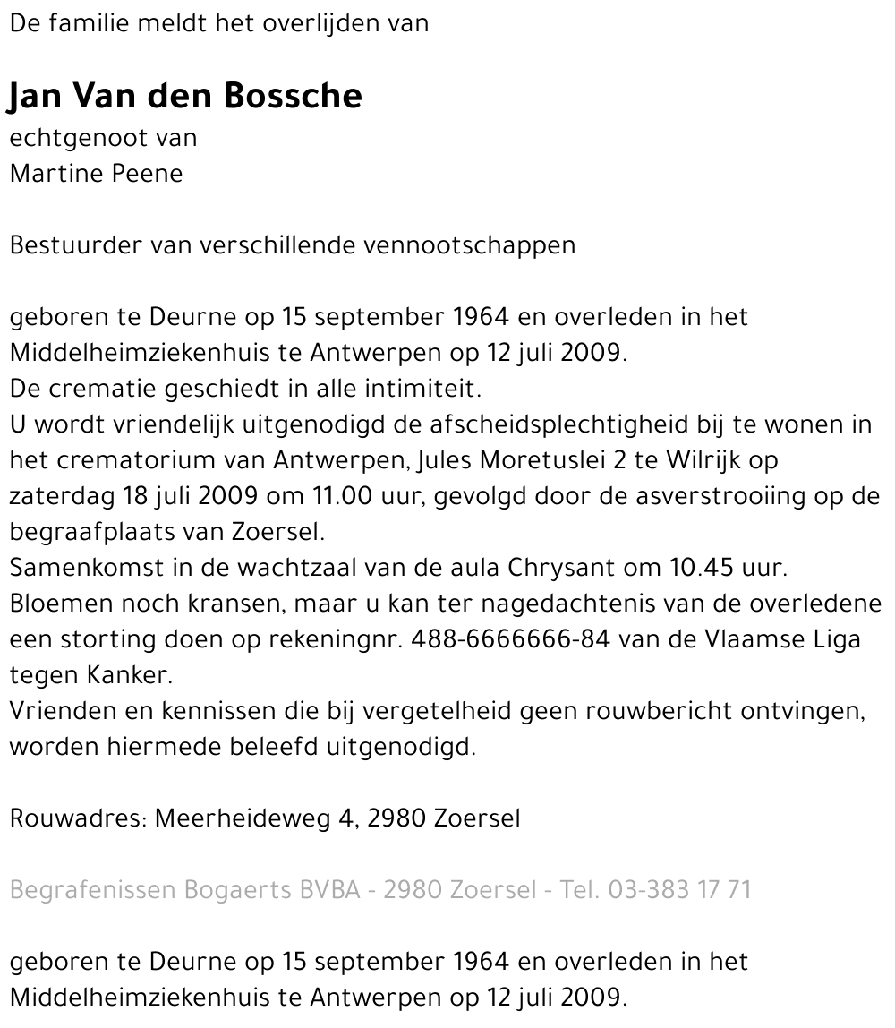 Jan Van den Bossche
