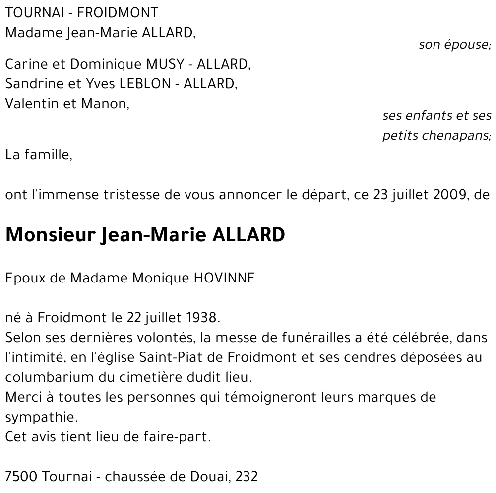 Jean-Marie ALLARD