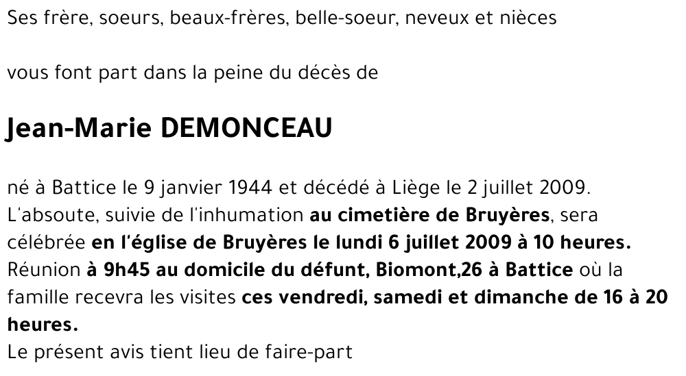 Jean-Marie DEMONCEAU
