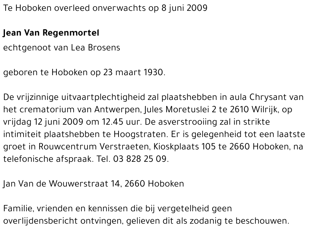 Jean Van Regenmortel