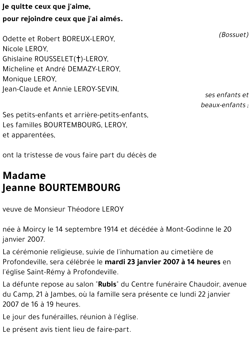 Jeanne BOURTEMBOURG