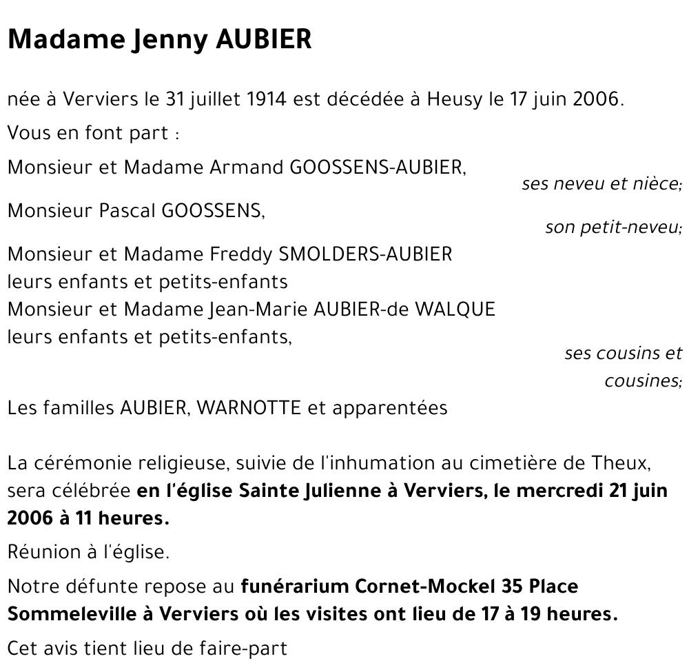 Jenny AUBIER